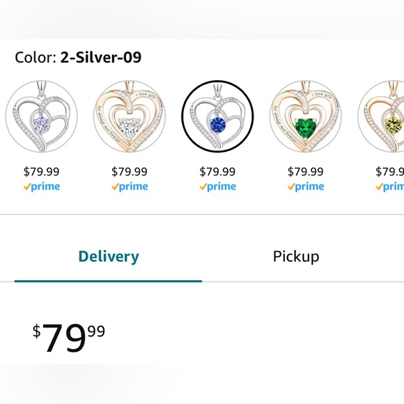 OR Old Rubin 925 Silver Heart Necklace with Gemstone Birthstone - Picture 11 of 11